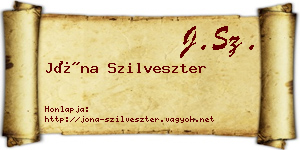 Jóna Szilveszter névjegykártya